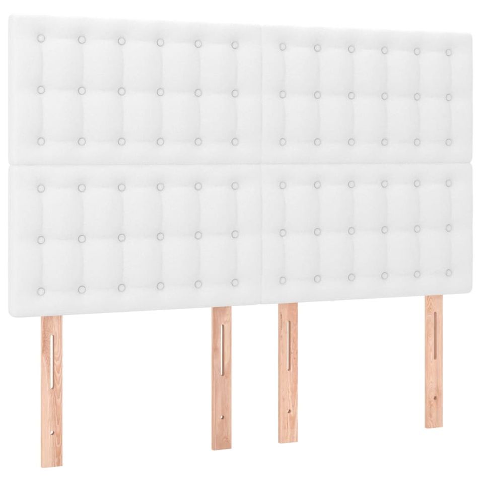 Tête de lit à LED Blanc 144x5x118/128 cm Similicuir - Photo n°1