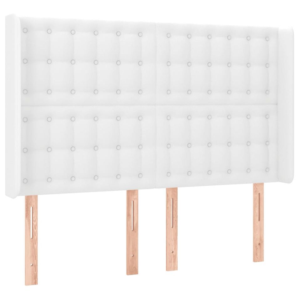 Tête de lit à LED Blanc 147x16x118/128 cm Similicuir - Photo n°1