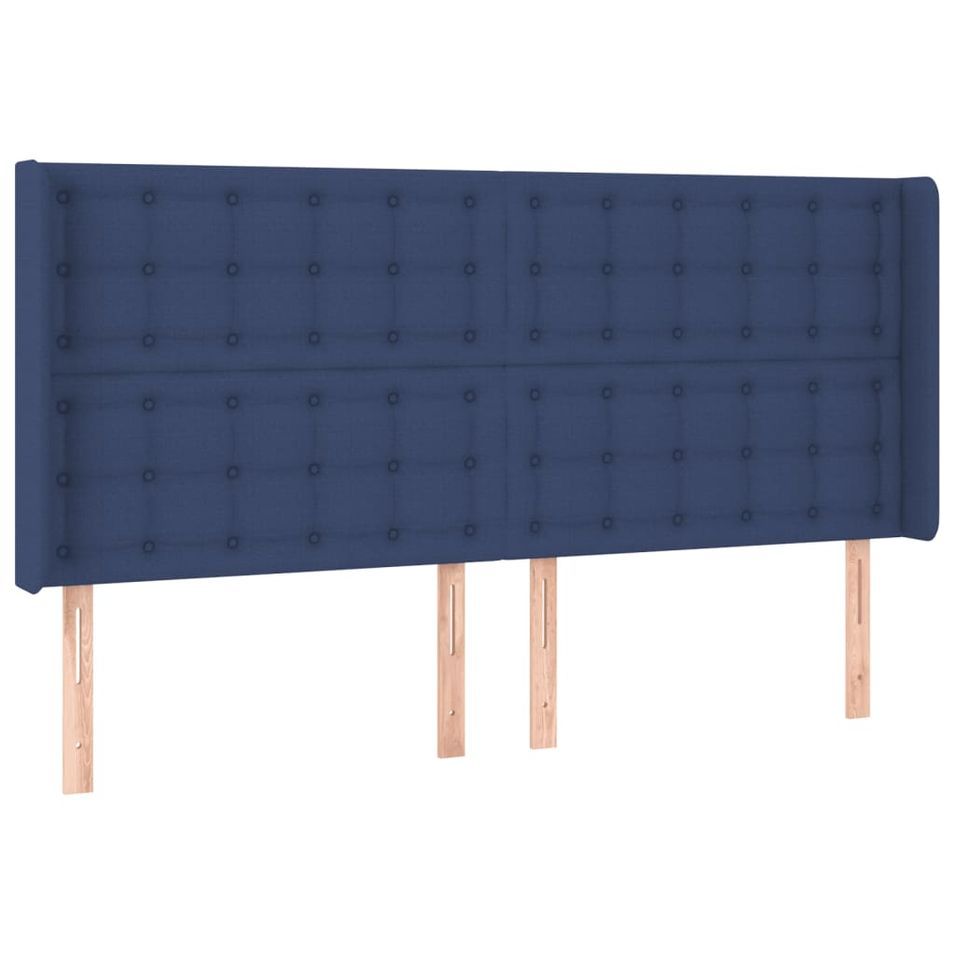 Tête de lit à LED Bleu 203x16x118/128 cm Tissu - Photo n°1