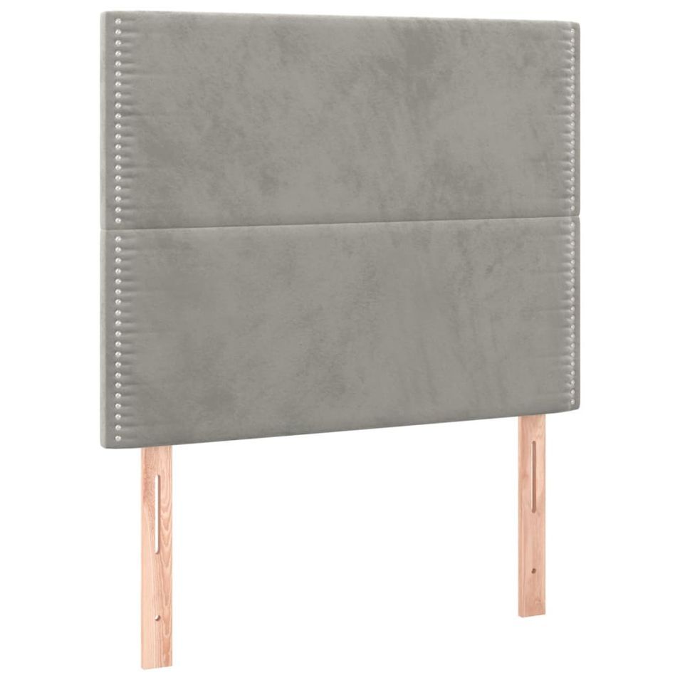 Tête de lit à LED Gris clair 100x5x118/128 cm Velours - Photo n°1