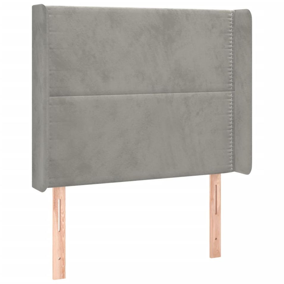 Tête de lit à LED Gris clair 103x16x118/128 cm Velours - Photo n°1