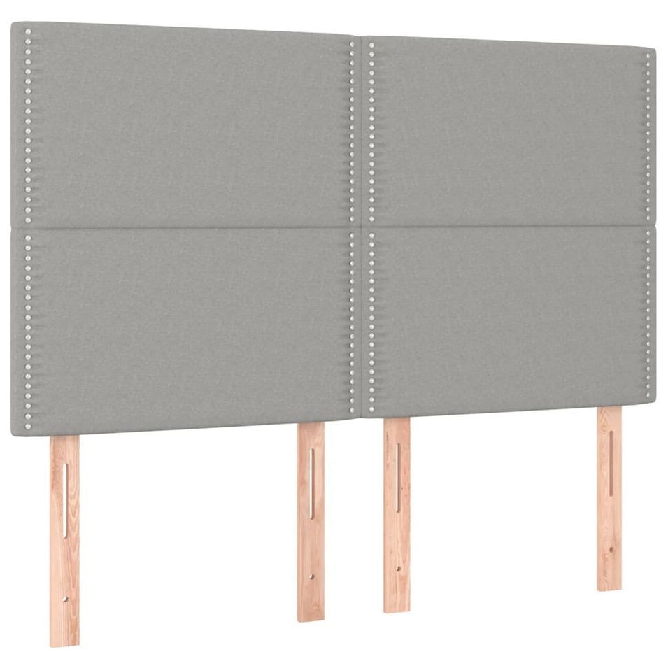 Tête de lit à LED Gris clair 144x5x118/128 cm Tissu - Photo n°1
