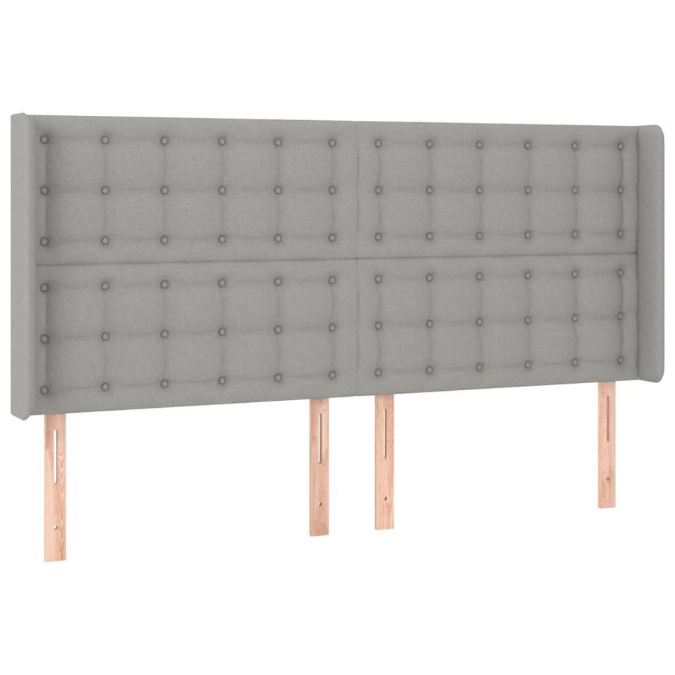 Tête de lit à LED Gris clair 163x16x118/128 cm Tissu - Photo n°1