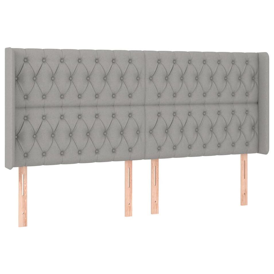 Tête de lit à LED Gris clair 203x16x118/128 cm Tissu - Photo n°1