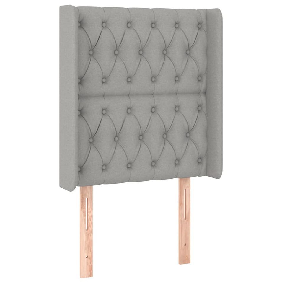 Tête de lit à LED Gris clair 83x16x118/128 cm Tissu - Photo n°1