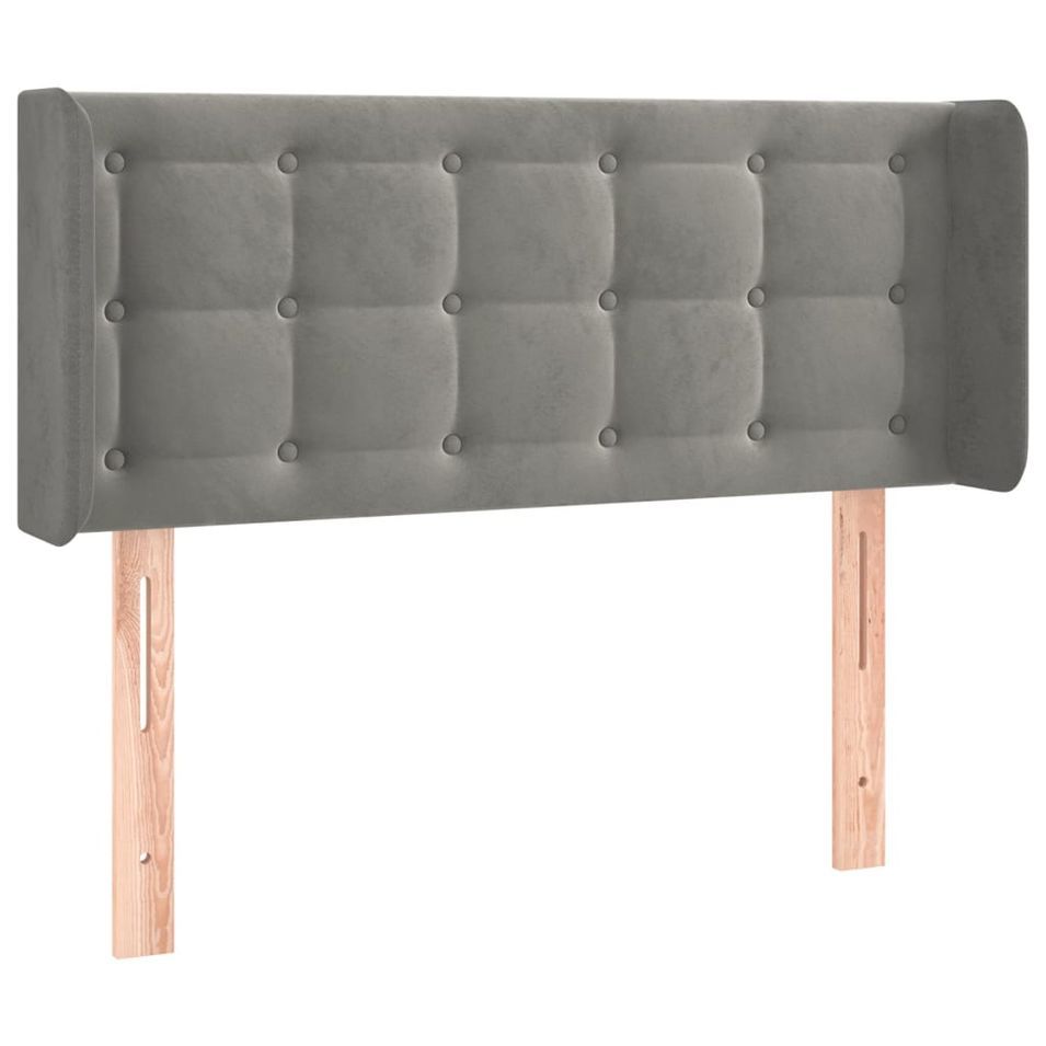 Tête de lit à LED Gris clair 83x16x78/88 cm Velours - Photo n°1