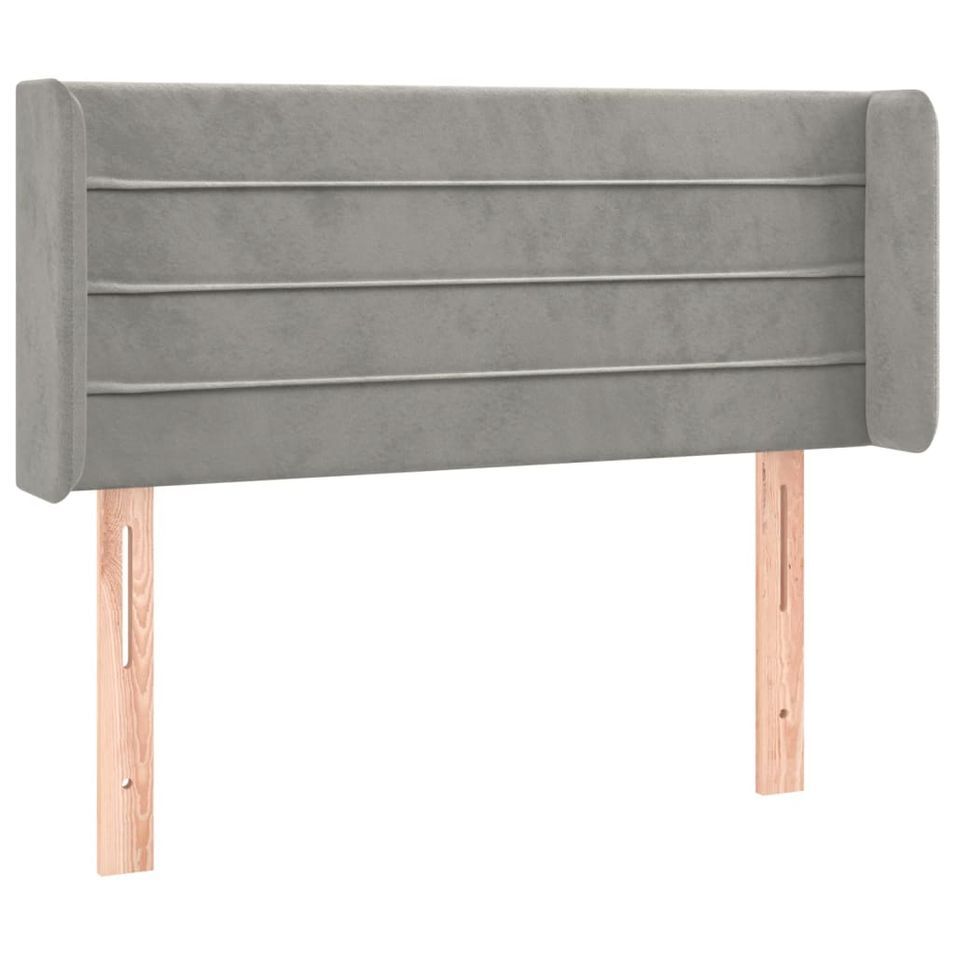Tête de lit à LED Gris clair 93x16x78/88 cm Velours - Photo n°1