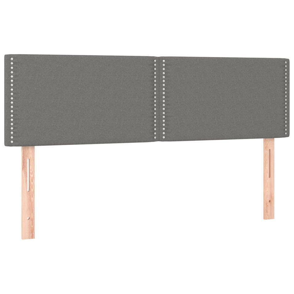 Tête de lit à LED Gris foncé 144x5x78/88 cm Tissu - Photo n°1