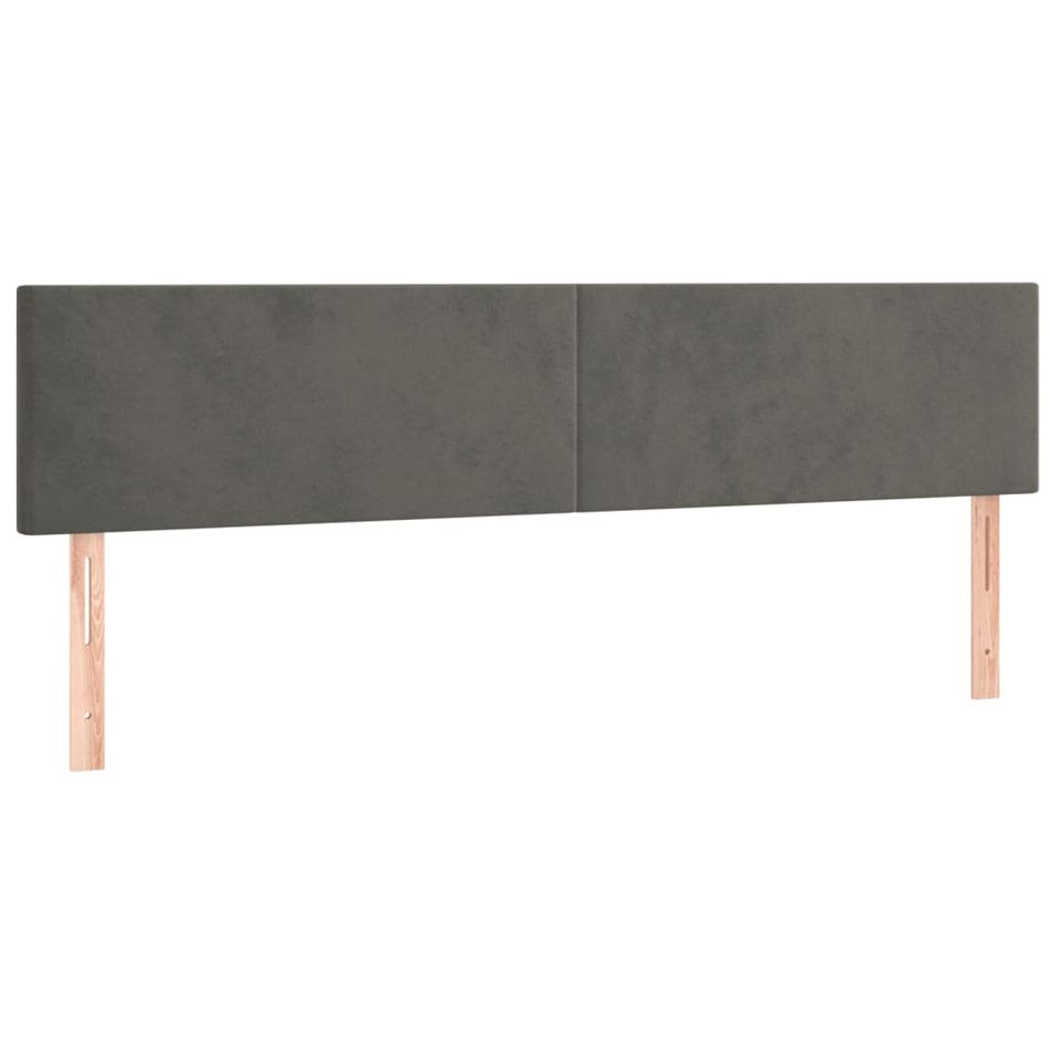 Tête de lit à LED Gris foncé 200x5x78/88 cm Velours - Photo n°1