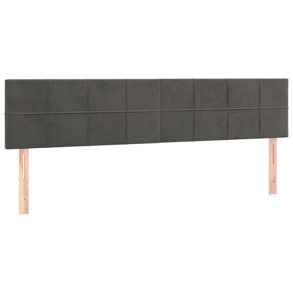 Tête de lit à LED Gris foncé 200x5x78/88 cm Velours - Photo n°1