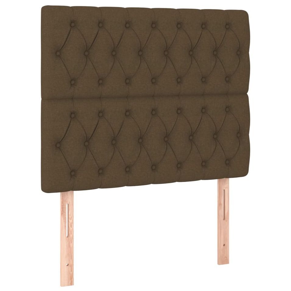 Tête de lit à LED Marron foncé 100x7x118/128 cm Tissu - Photo n°1