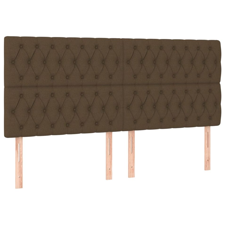 Tête de lit à LED Marron foncé 200x7x118/128 cm Tissu - Photo n°1