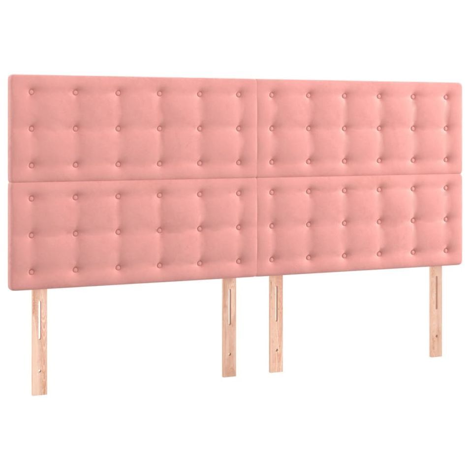 Tête de lit à LED Rose 200x5x118/128 cm Velours - Photo n°1