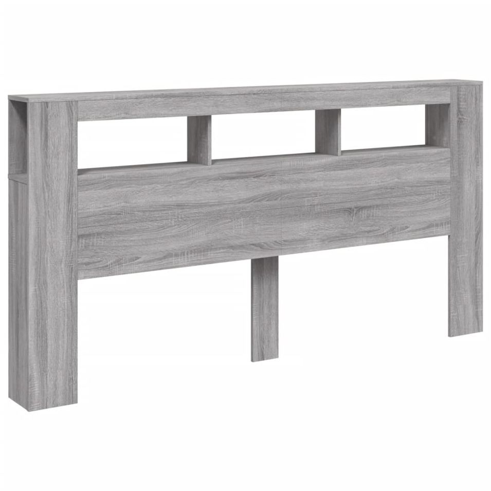 Tête de lit à LED sonoma gris 200x18,5x103,5 cm bois ingénierie - Photo n°1