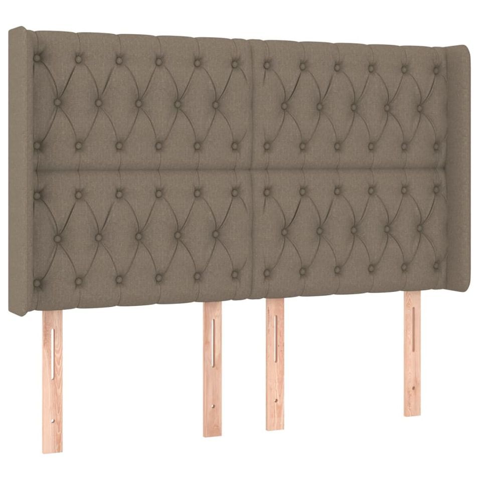 Tête de lit à LED Taupe 147x16x118/128 cm Tissu - Photo n°1
