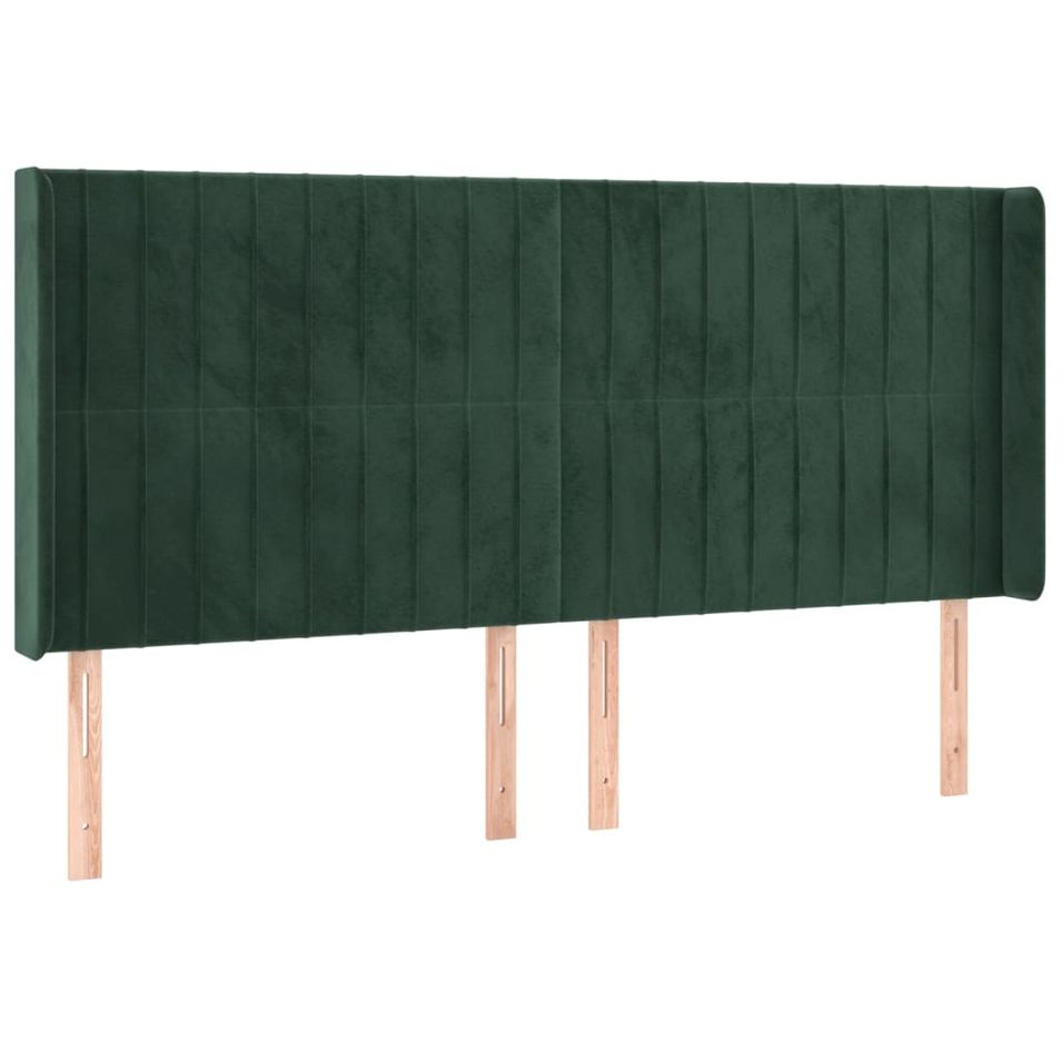 Tête de lit à LED Vert foncé 183x16x118/128 cm Velours - Photo n°1