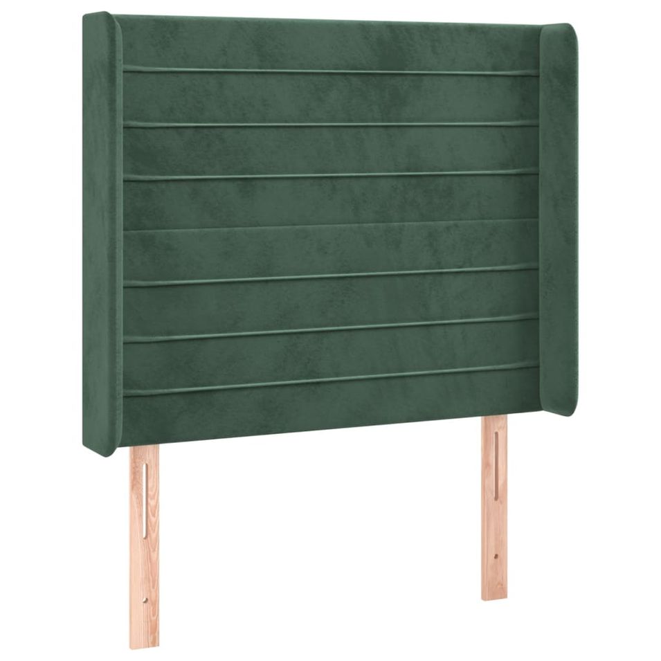 Tête de lit à LED Vert foncé 83x16x118/128 cm Velours - Photo n°1