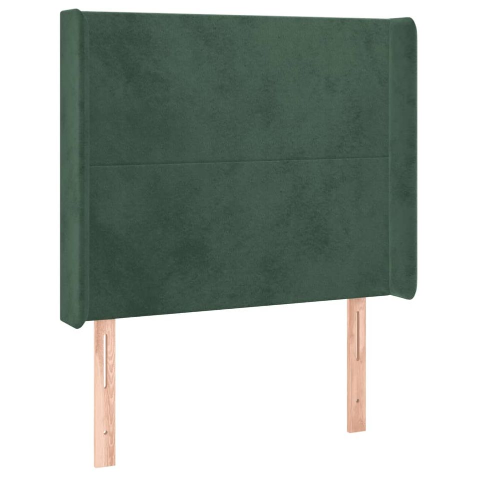 Tête de lit à LED Vert foncé 93x16x118/128 cm Velours - Photo n°1