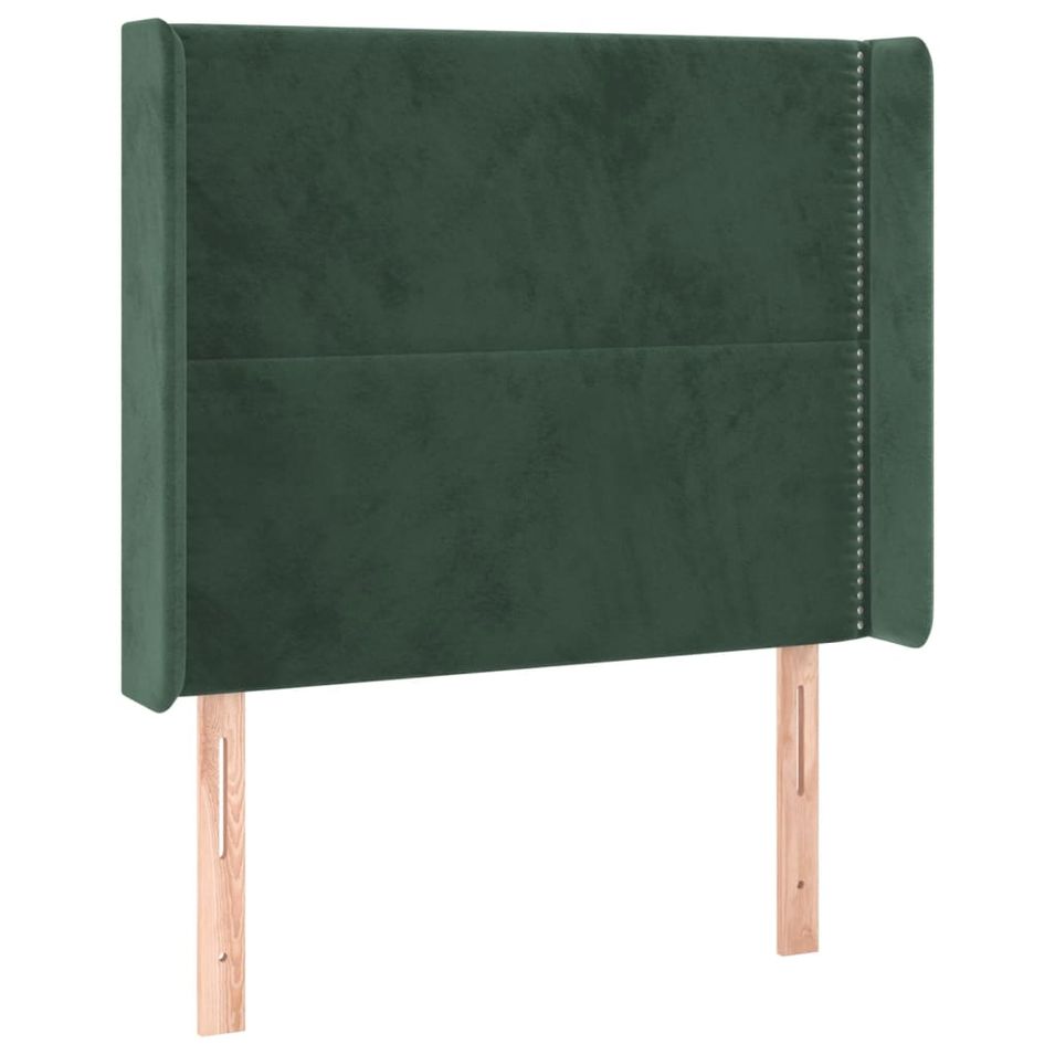 Tête de lit à LED Vert foncé 93x16x118/128 cm Velours - Photo n°1