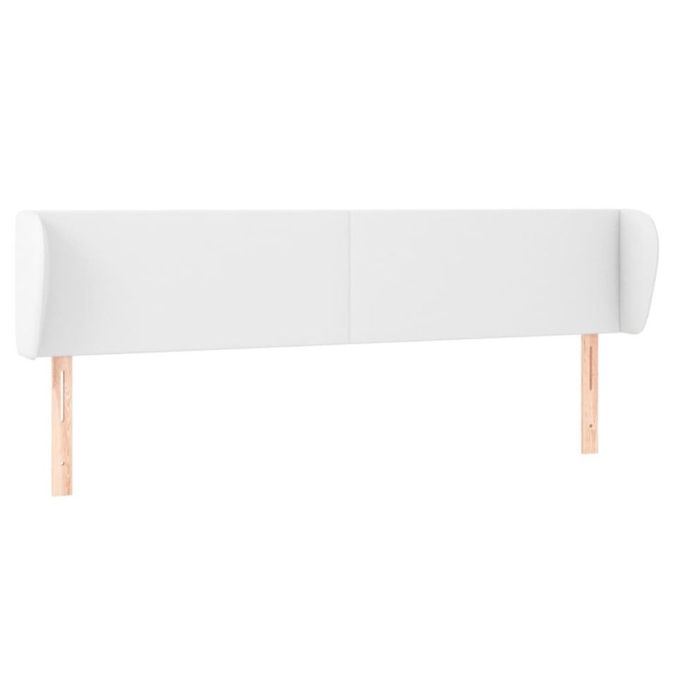 Tête de lit avec oreilles Blanc 163x23x78/88 cm Similicuir - Photo n°1