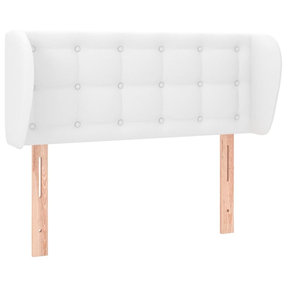 Tête de lit avec oreilles Blanc 83x23x78/88 cm Similicuir - Photo n°1