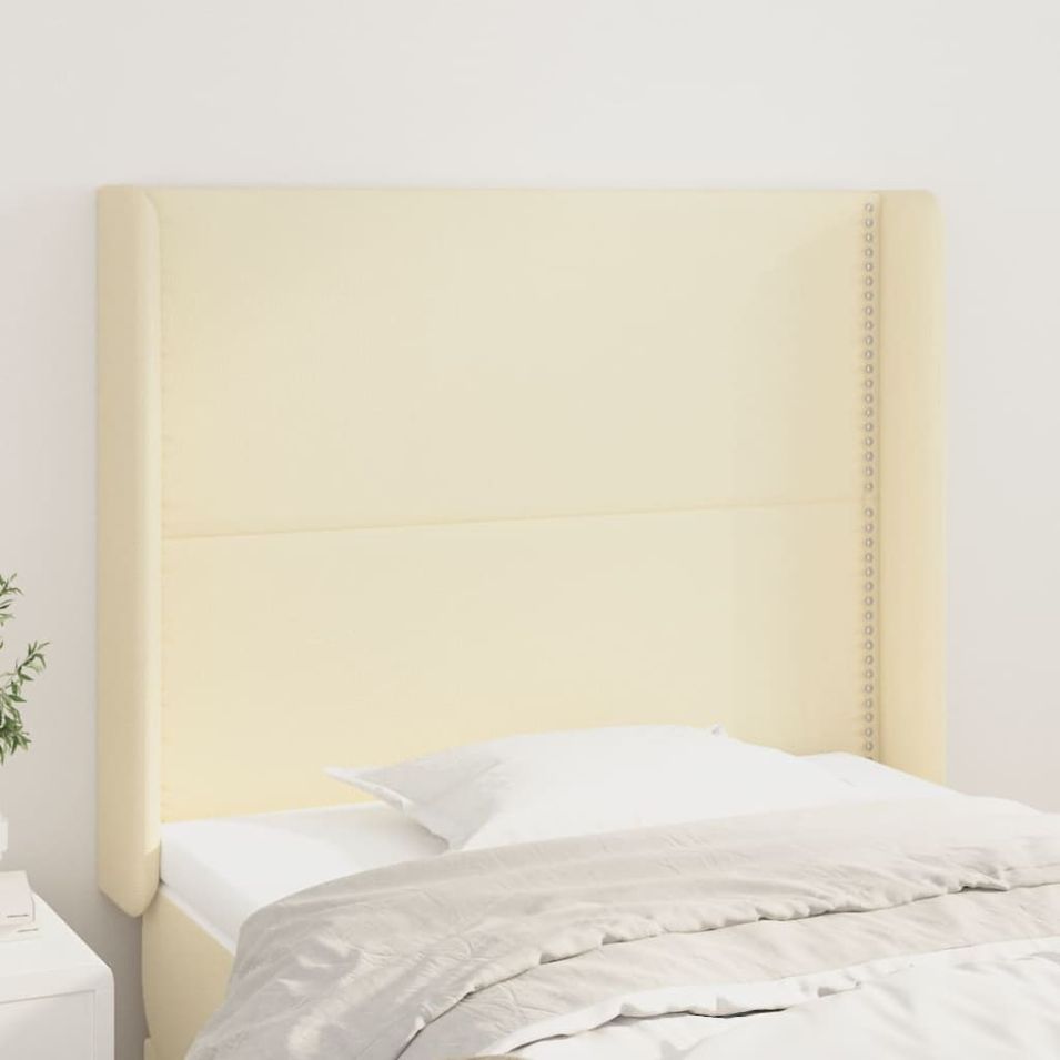 Tête de lit avec oreilles Crème 83x16x118/128 cm Similicuir - Photo n°1