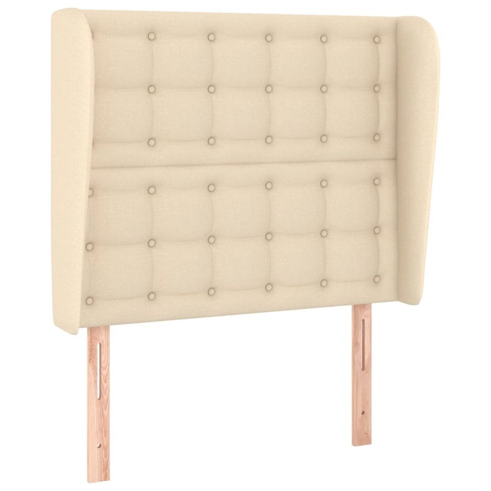 Tête de lit avec oreilles Crème 83x23x118/128 cm Tissu - Photo n°1