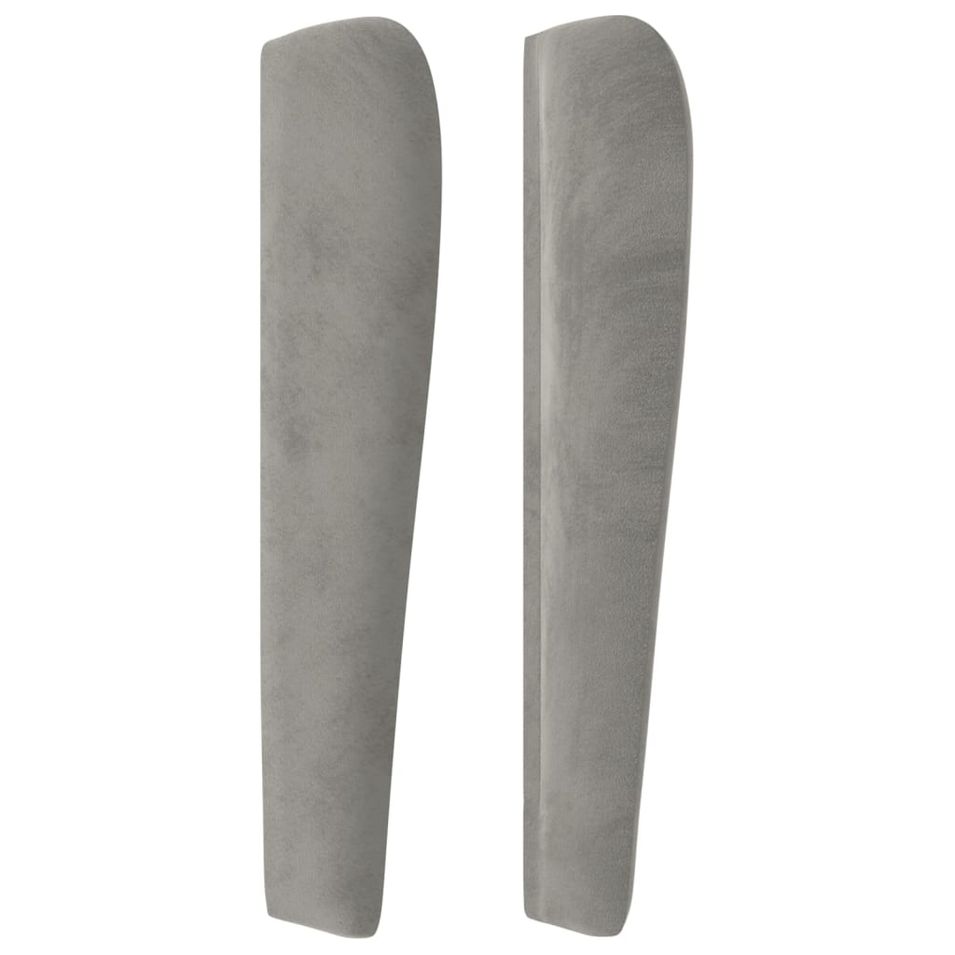 Tête de lit avec oreilles Gris clair 203x23x118/128 cm Velours - Photo n°1