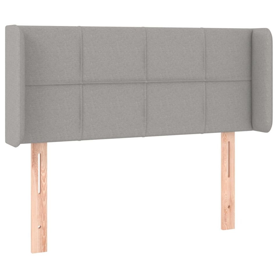 Tête de lit avec oreilles Gris clair 83x16x78/88 cm Tissu - Photo n°1