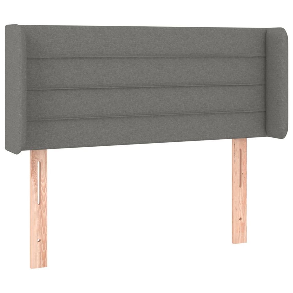 Tête de lit avec oreilles Gris foncé 83x16x78/88 cm Tissu - Photo n°1