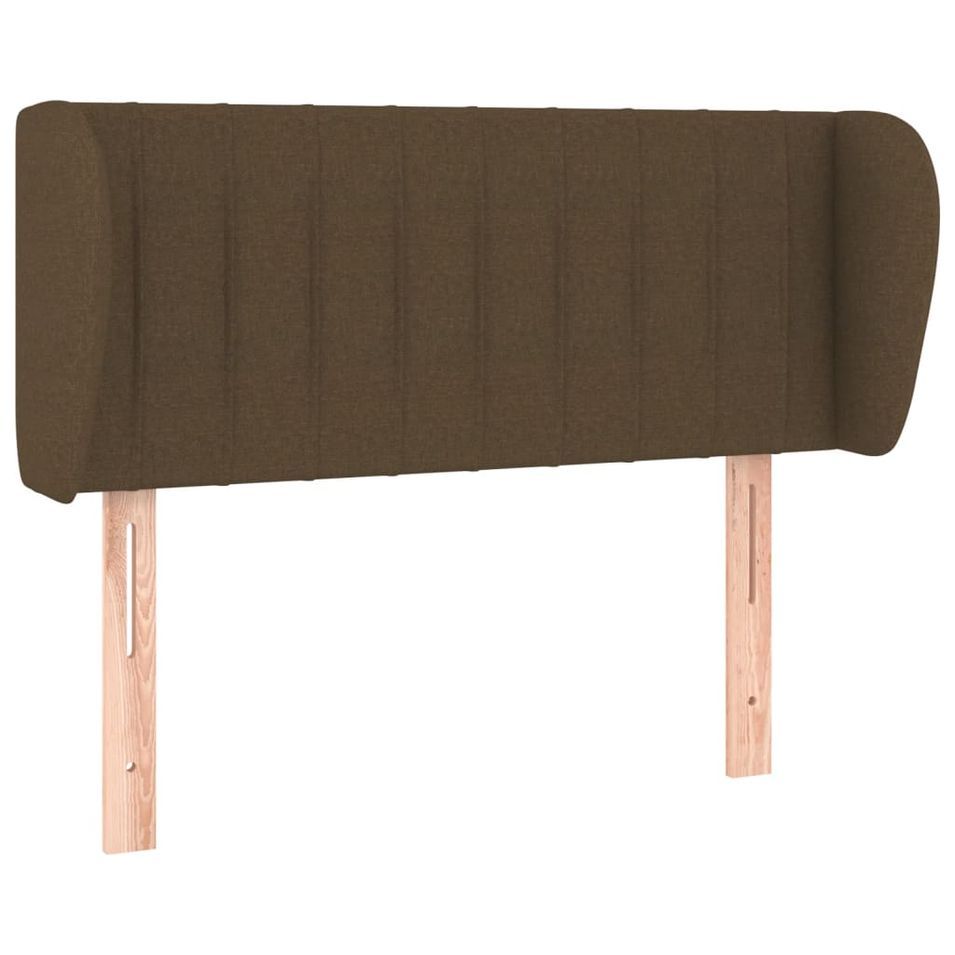 Tête de lit avec oreilles Marron foncé 93x23x78/88 cm Tissu - Photo n°1