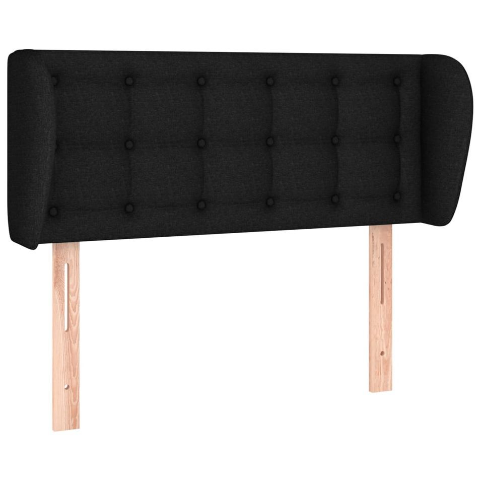 Tête de lit avec oreilles Noir 103x23x78/88 cm Tissu - Photo n°1