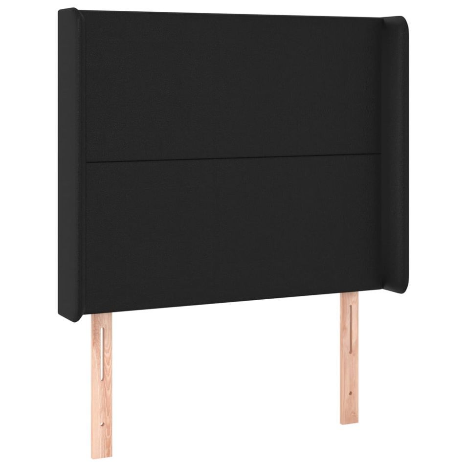 Tête de lit avec oreilles Noir 93x16x118/128 cm Similicuir - Photo n°1