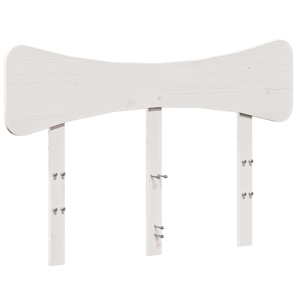Tête de lit blanc 120 cm bois massif de pin - Photo n°1