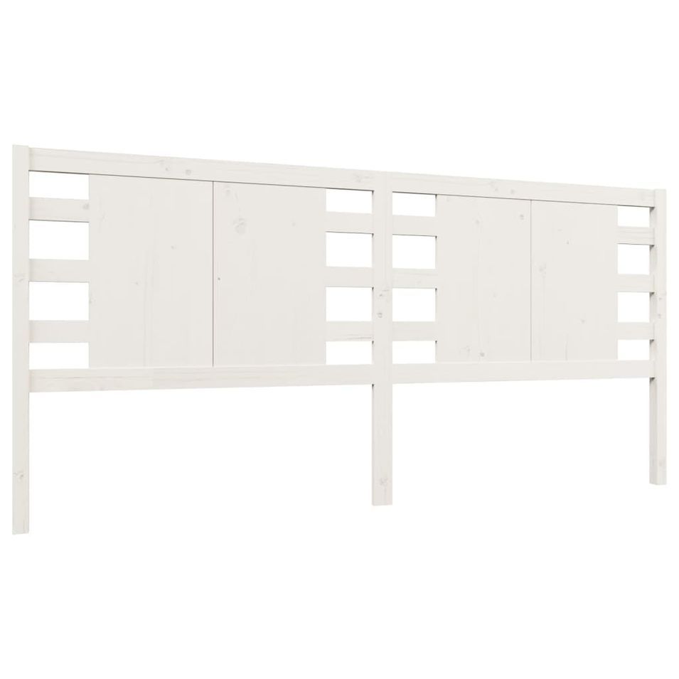 Tête de lit Blanc 206x4x100 cm Bois massif de pin - Photo n°1