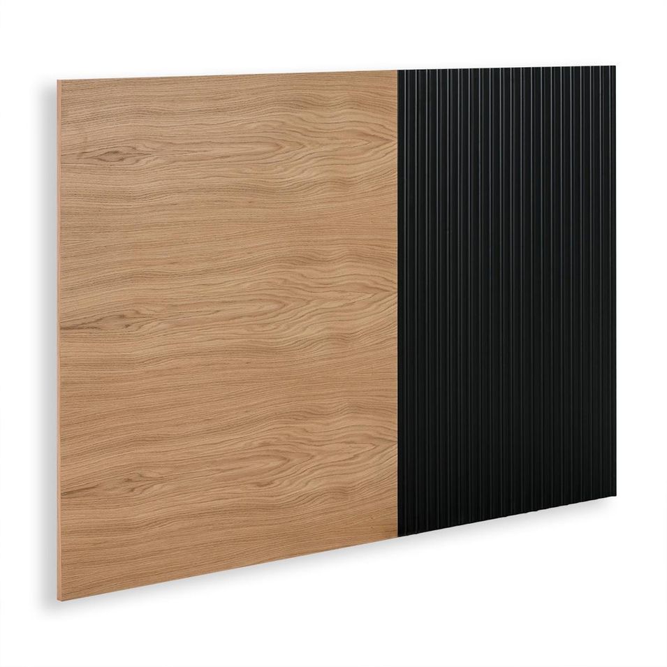 Tête de lit bois beige et noir Deuxi 160 cm - Photo n°1