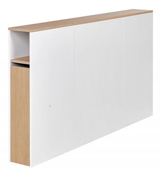 Tête de lit bois blanc et chêne clair Nomade 160 cm - Photo n°1