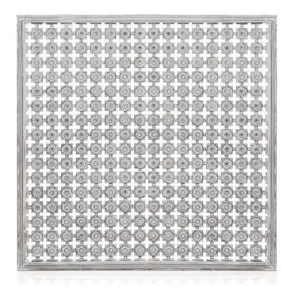 Tête de lit bois gris sculpté Indie 140 - Photo n°1