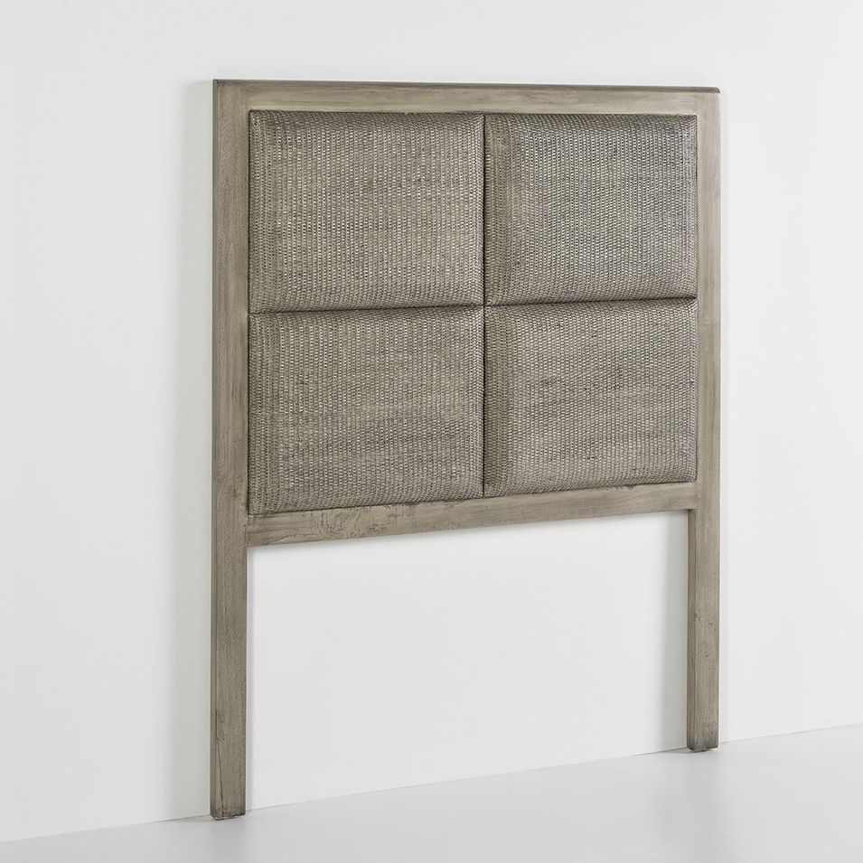Tête de lit bois massif grisé et finition voilée Gery 110 cm - Photo n°1