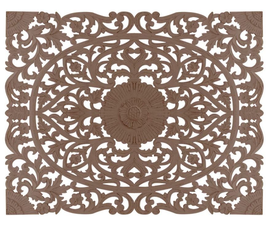 Tête de lit bois sculpté marron Florine 180 cm - Photo n°1