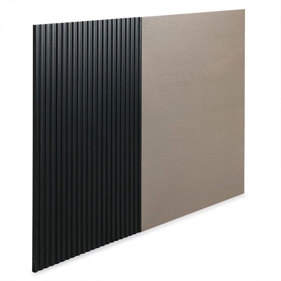 Tête de lit bois taupe et noir Deuxi 160 cm - Photo n°1