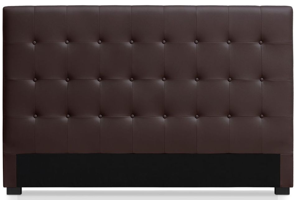 Tête de lit capitonnée Simili cuir Marron Milan 180 - Photo n°1