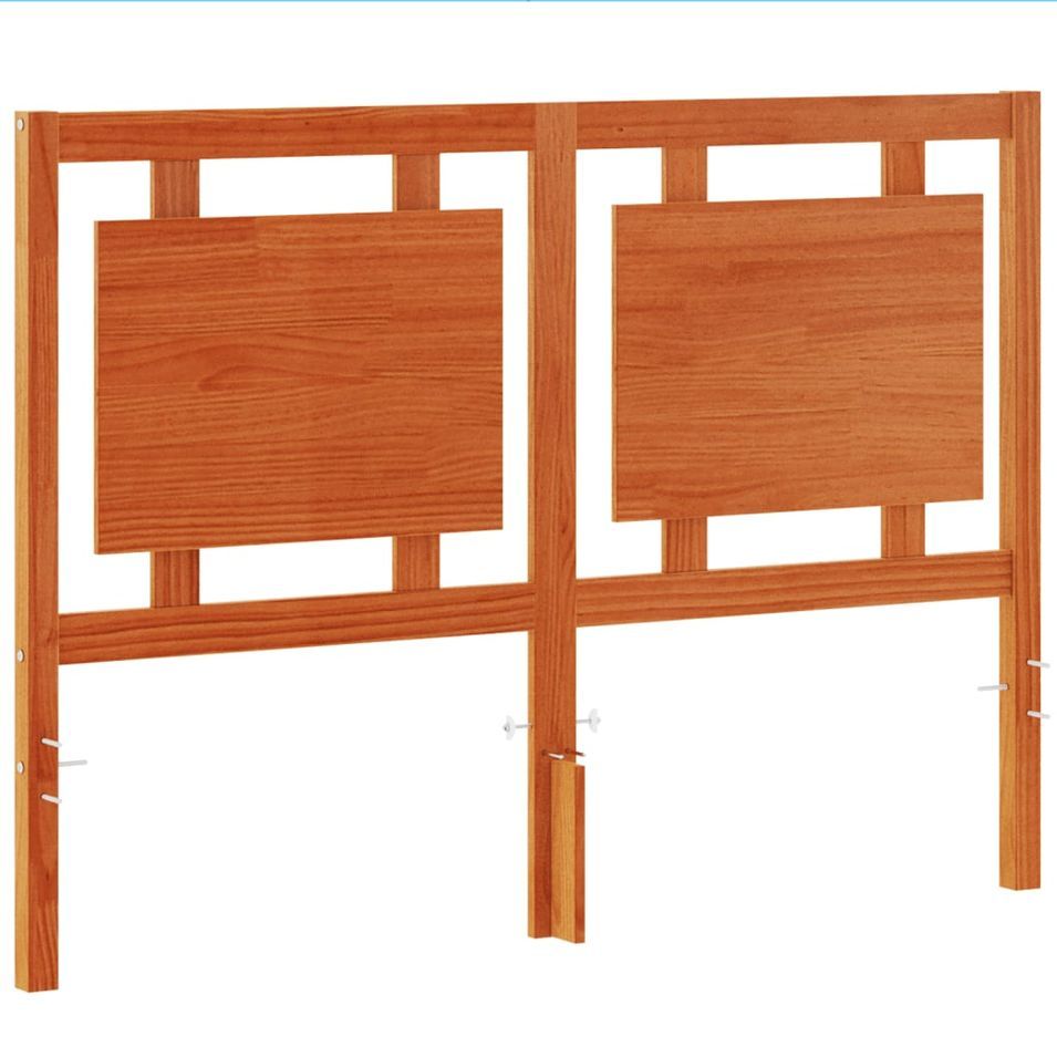 Tête de lit marron 135 cm bois massif de pin - Photo n°1