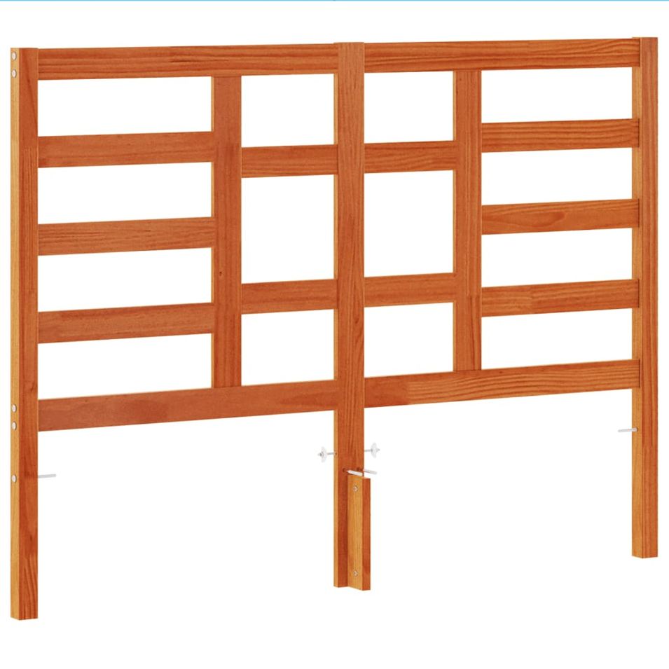 Tête de lit marron 135 cm bois massif de pin - Photo n°1