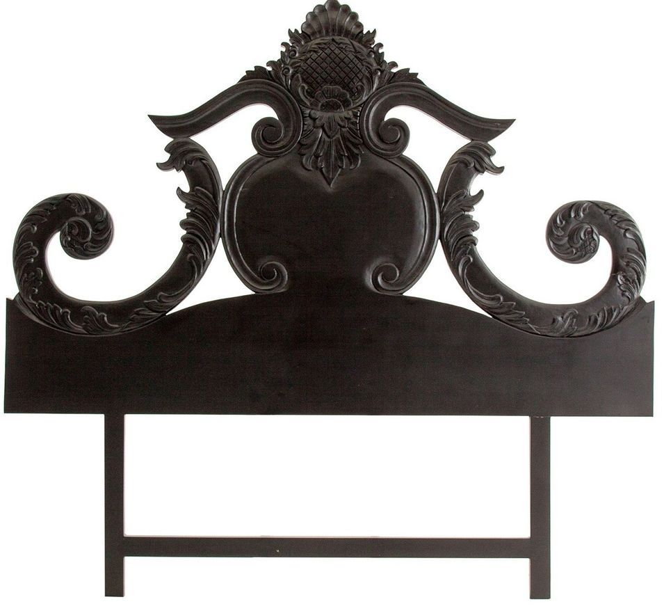 Tête de lit ethnique mindi massif noir Kira 160 cm - Photo n°1