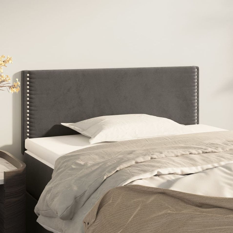 Tête de lit Gris foncé 80x5x78/88 cm Velours - Photo n°1