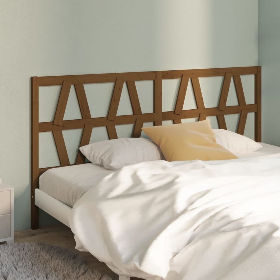 Tête de lit Marron miel 186x4x100 cm Bois massif de pin - Photo n°1