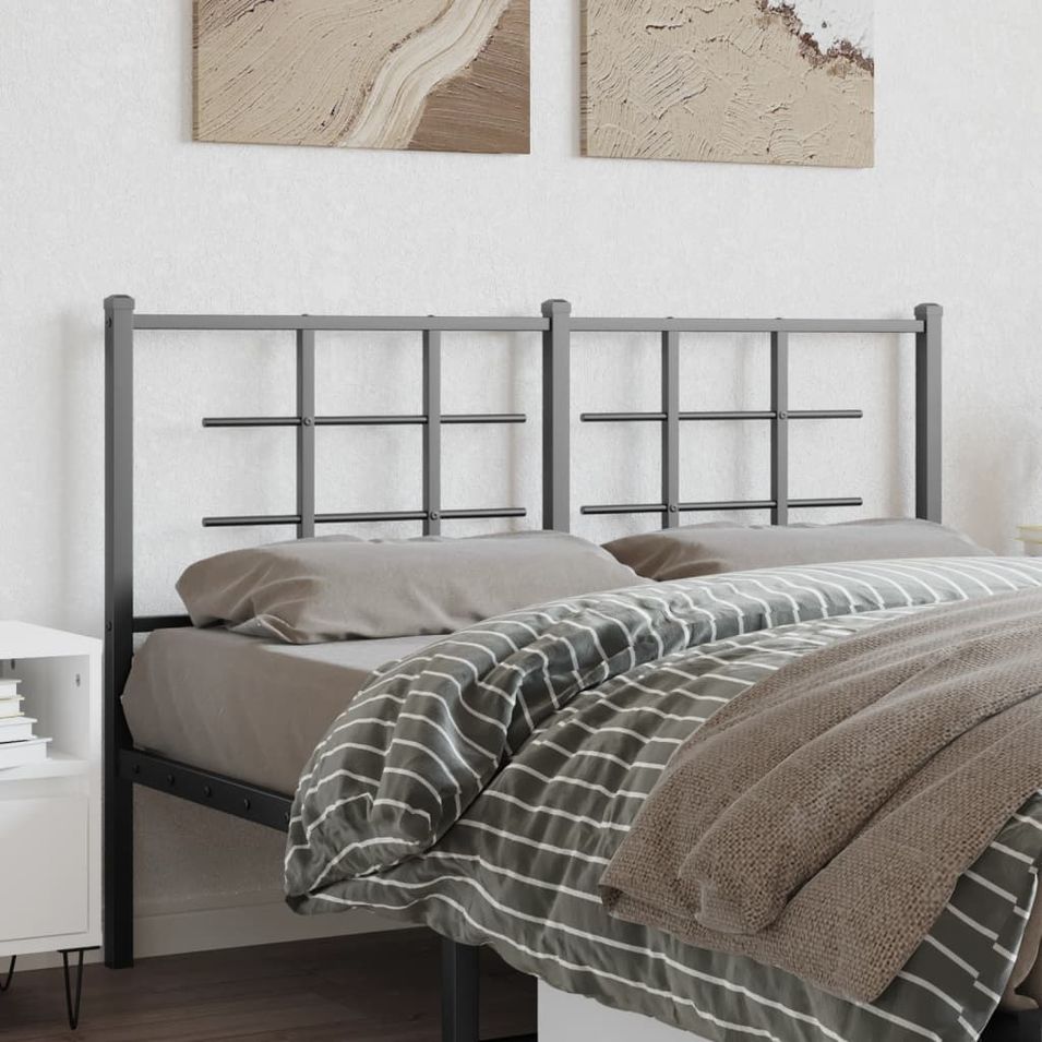 Tête de lit métal noir 135 cm - Photo n°1