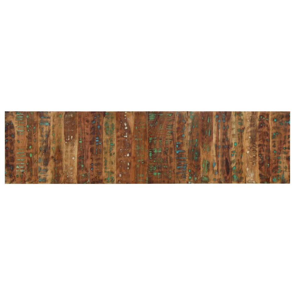 Tête de lit multicolore 200 cm bois massif récupération - Photo n°1