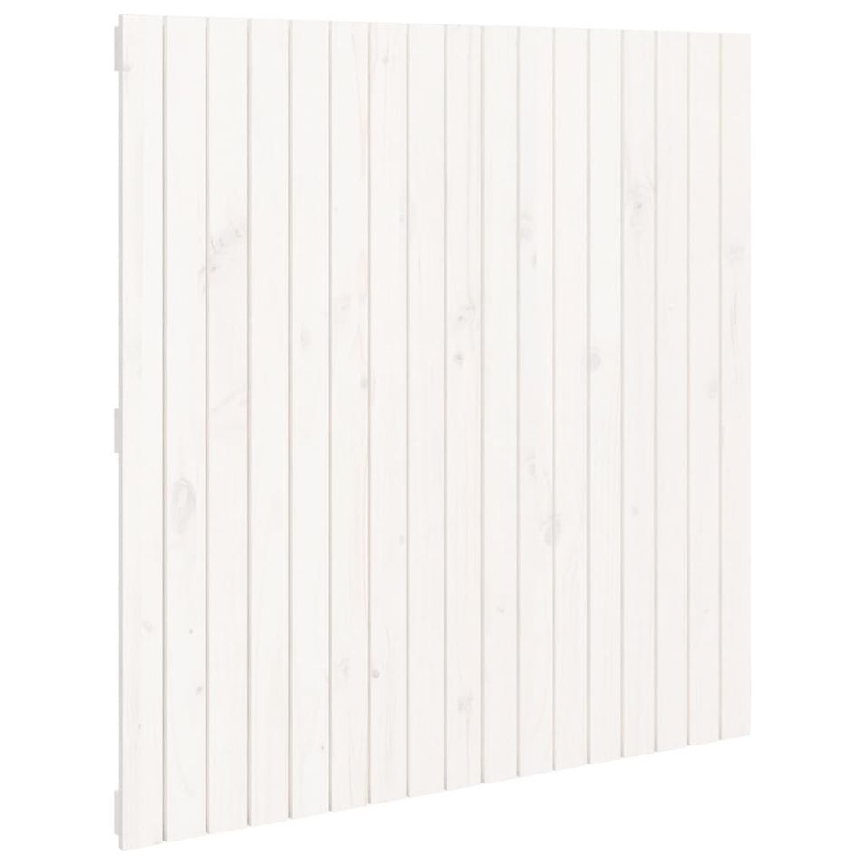 Tête de lit murale Blanc 108x3x110 cm Bois massif de pin - Photo n°1